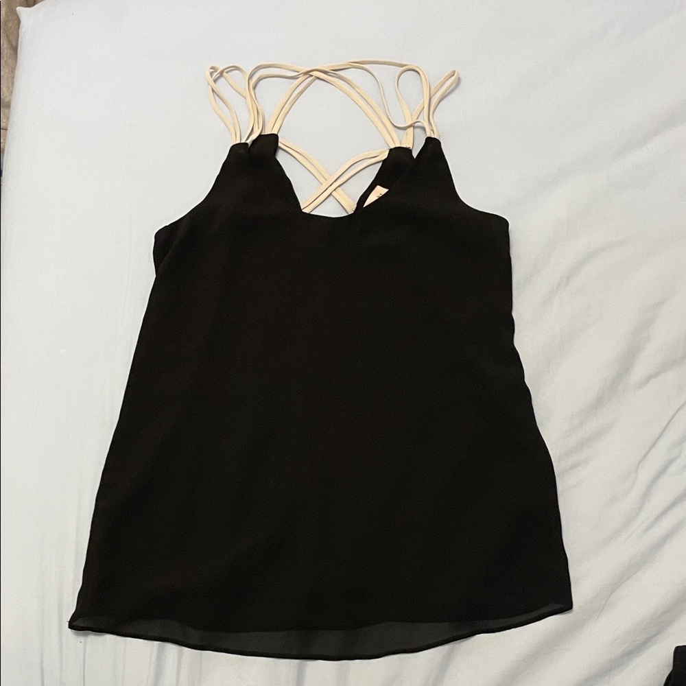 Philosophy Black Camisole with Cream Straps